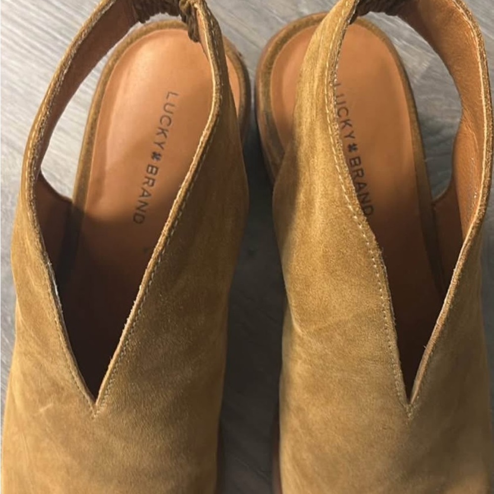 Lucky Brand Women's Brown Suede Mules